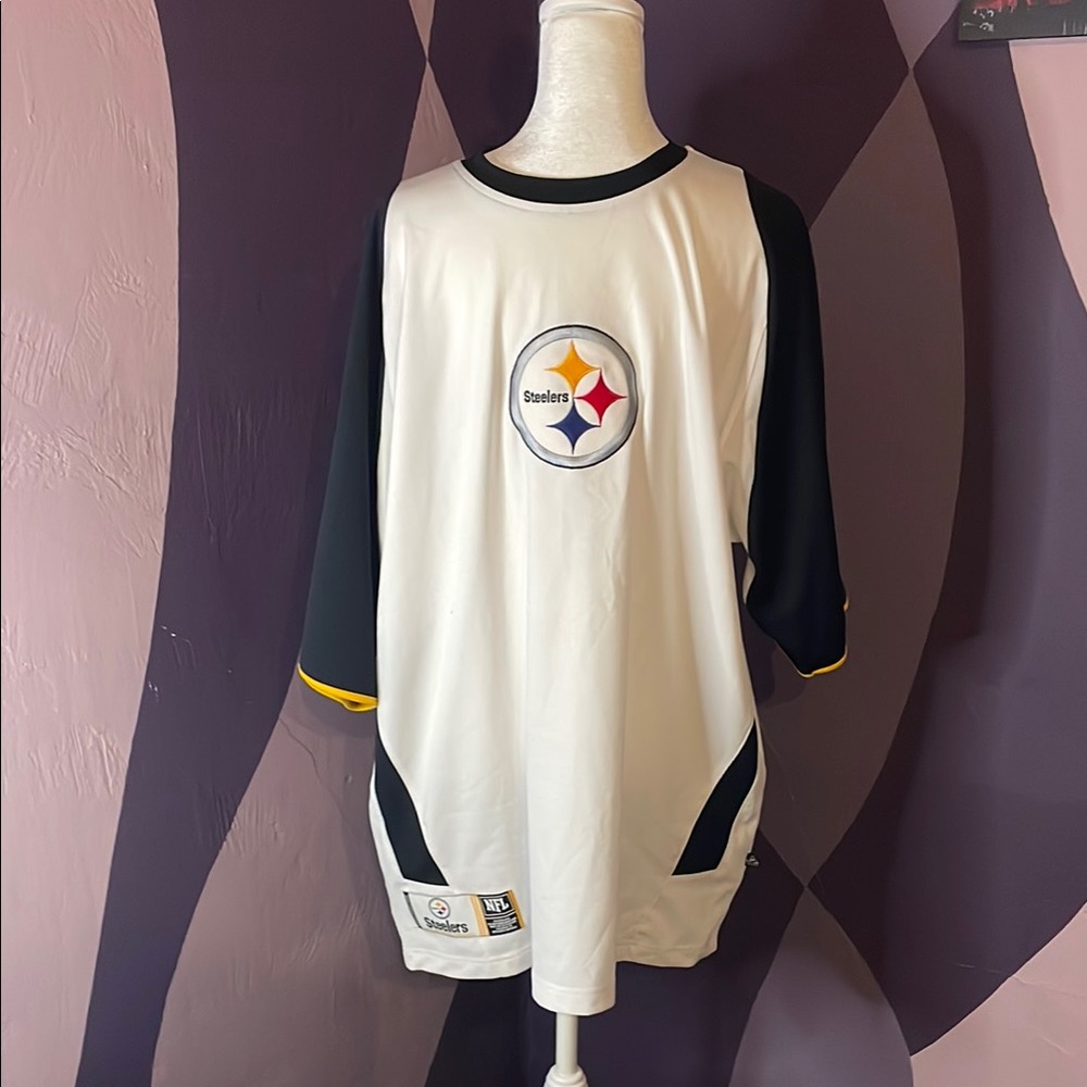 Steelers Logo White and Black Jersey